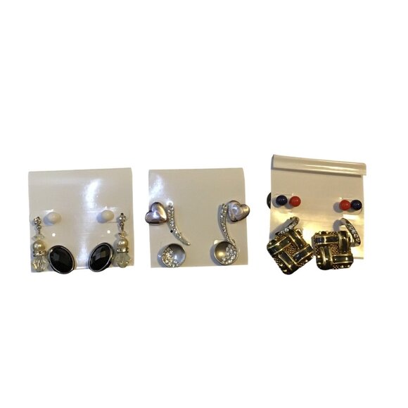 Unbranded Jewelry - Lot Of 10 Vintage Pierced Earrings In Mixed Styles & Colors (1344)